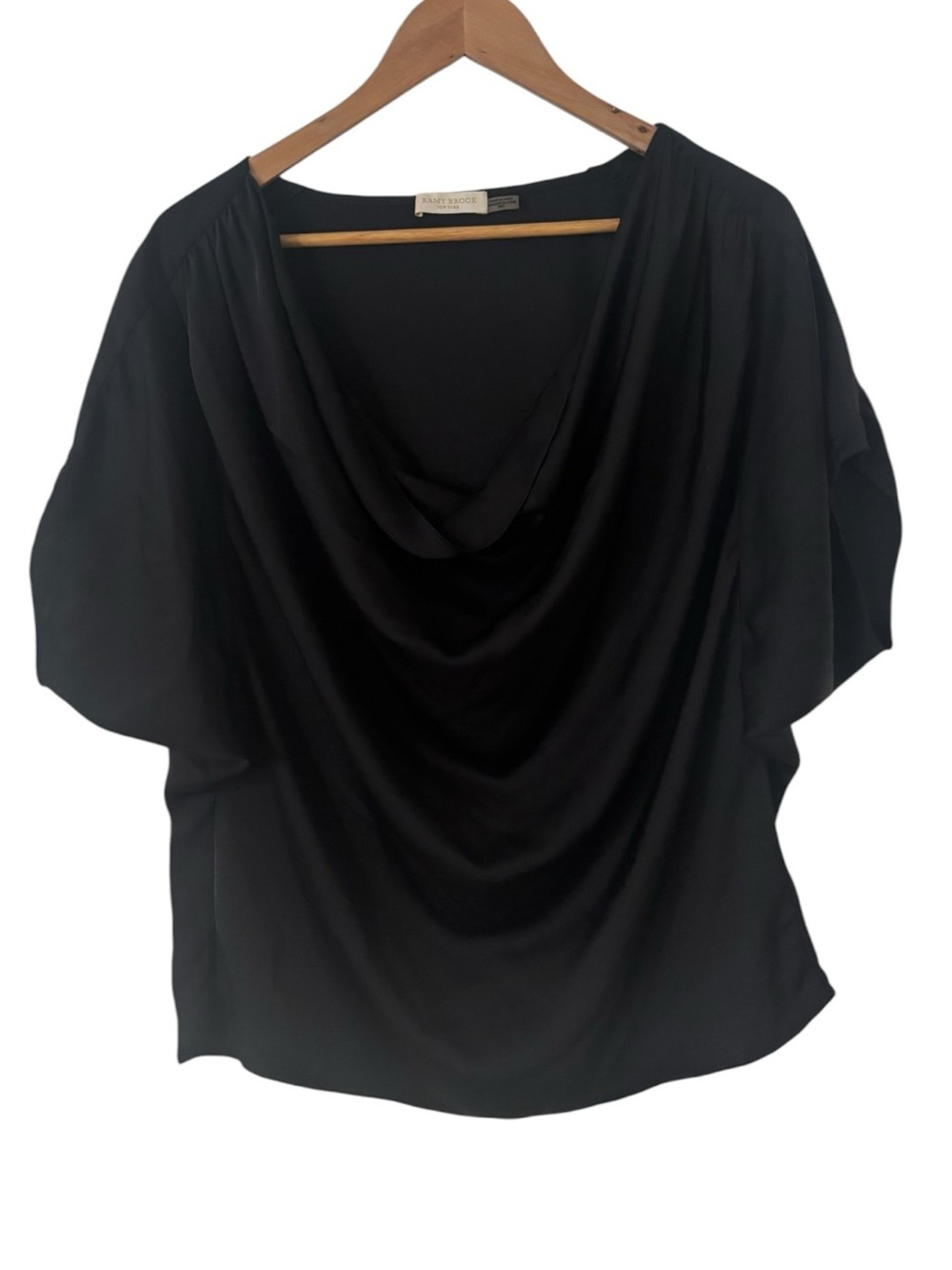Ramy Brook Satin Cowl Neck Boxy Top - Picture 3 of 5
